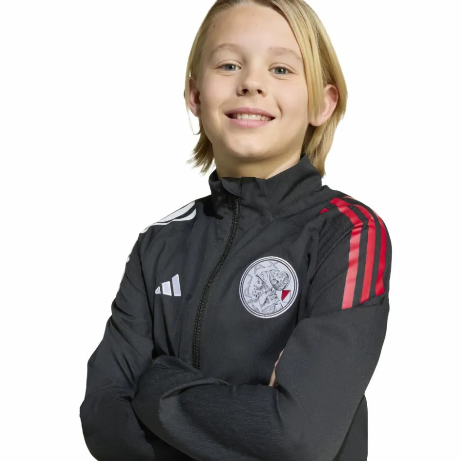 adidas Voetbalkleding*Ajax Tiro 25 trainingsjack junior black white bold red