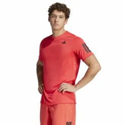 adidas Tenniskleding*Club 3-stripes tennisshirt heren semi lucid red