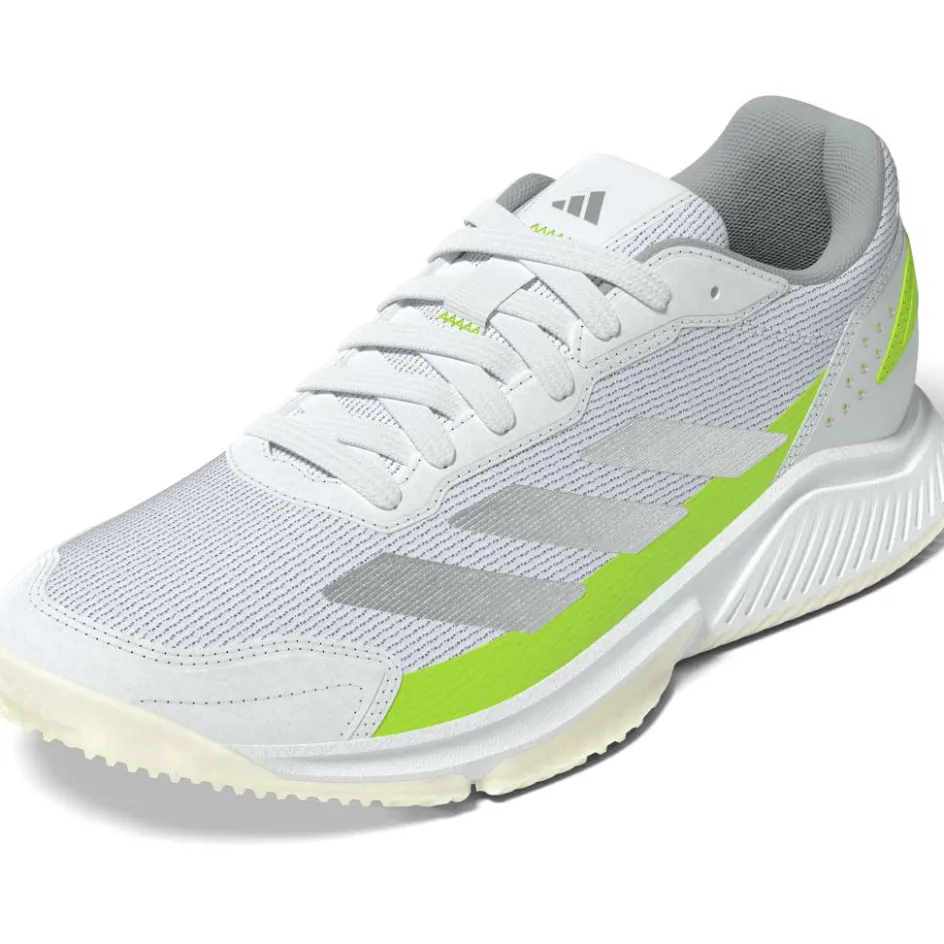 adidas Padelschoenen*Courtquick padelschoenen dames cloud white silver metallic lucid lemon