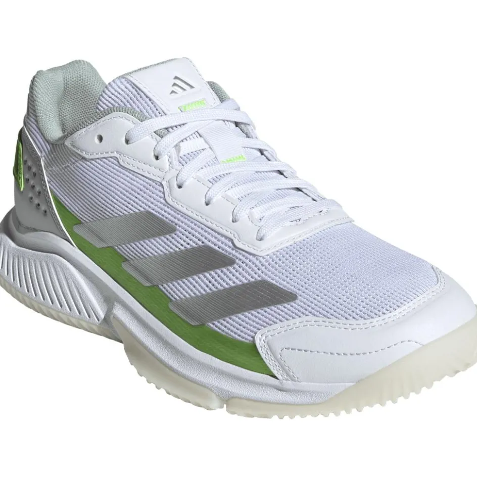 adidas Padelschoenen*Courtquick padelschoenen dames cloud white silver metallic lucid lemon