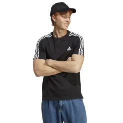 adidas Shirts, Polo's & Blouses*Essential Single Jersey 3-Stripes shirt heren black white