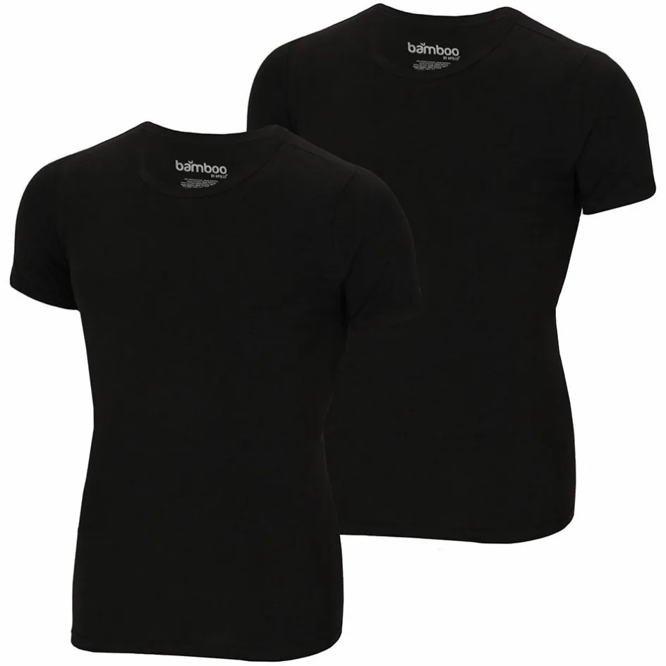 Apollo Sportondergoed*Bamboo O-hals shirt heren black 2-pack