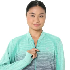 Asics Hardloopkleding*Nagino Run hardloopjack dames aurora green blue  expanse