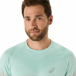 Asics Hardloopkleding*Seamless LS hardloopshirt heren coral reef oasis green