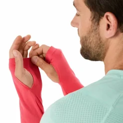 Asics Hardloopkleding*Seamless LS hardloopshirt heren coral reef oasis green