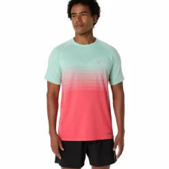 Asics Hardloopkleding*Seamless SS hardloopshirt heren coral reef oasis green