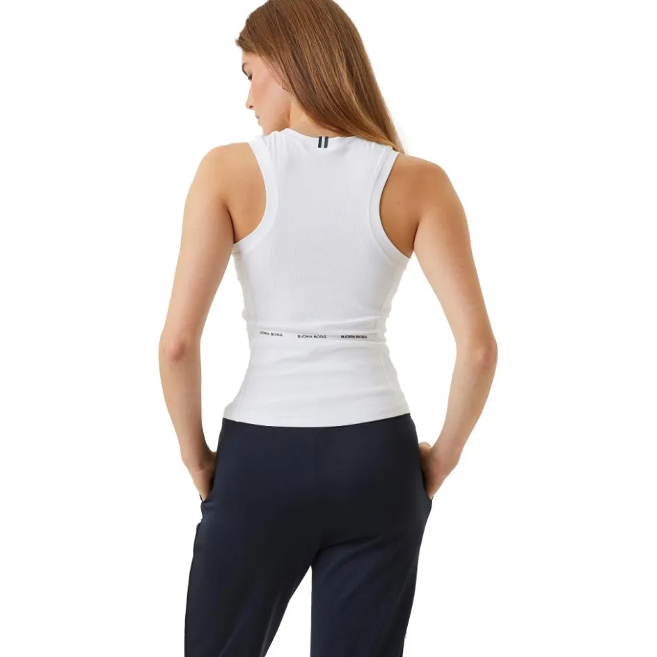 Björn Borg Tenniskleding* Ace Rib Pocket tennis tanktop dames brilliant white
