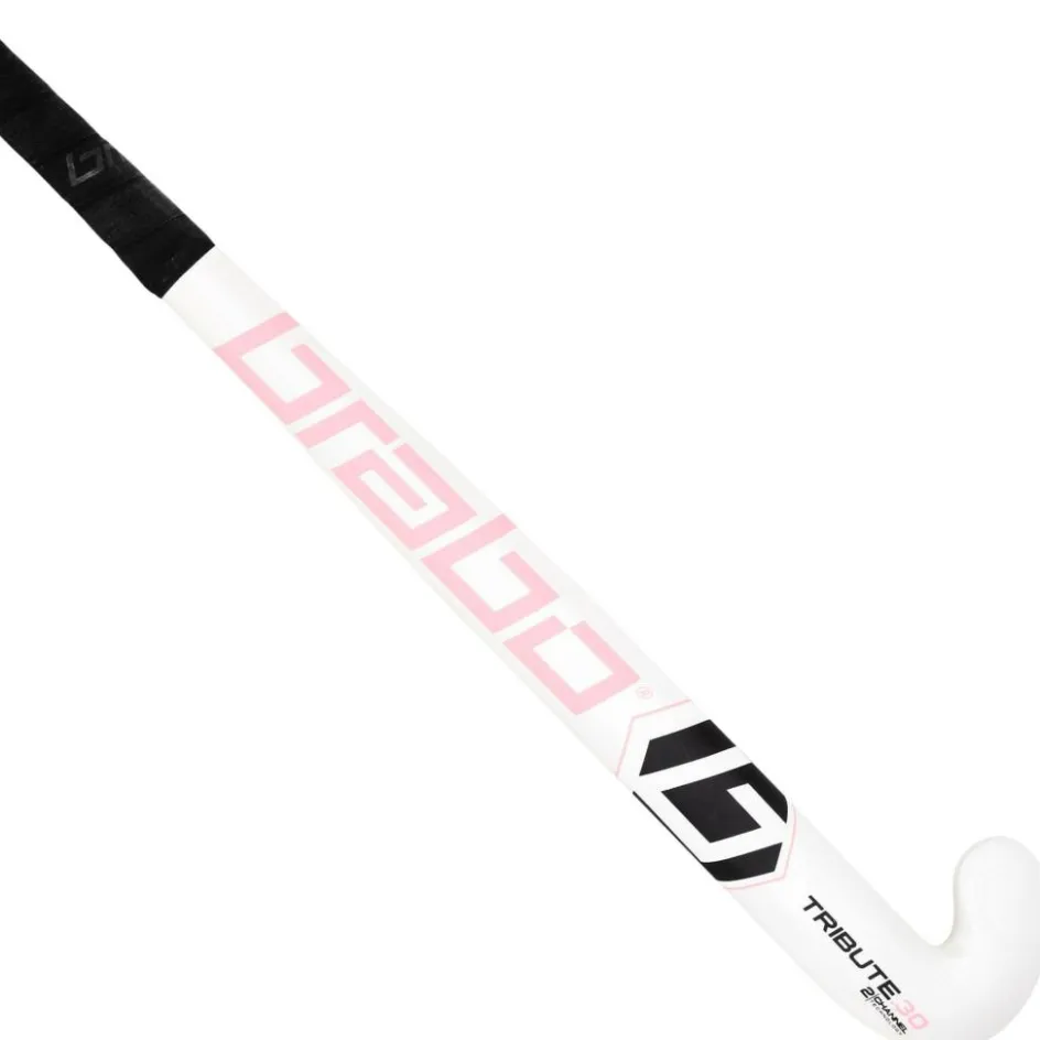 Brabo Hockeystick*IT TC-30 Classic Curve zaalhockeystick junior white pink