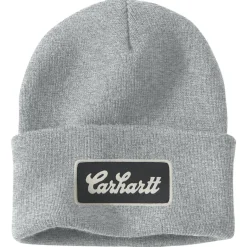 Carhartt Mutsen|Wintersport*Cuffed Script Patch muts heather grey
