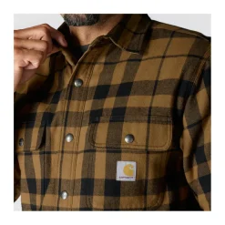 Carhartt Shirts, Polo's & Blouses*Flannel Sherpa Lined overhemd heren brown