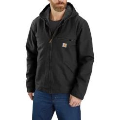 Carhartt Jassen*Relaxed Fit Washed Duck Shepa Lined winterjas heren black