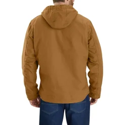 Carhartt Jassen*Relaxed Fit Washed Duck Sherpa Lined winterjas heren brown