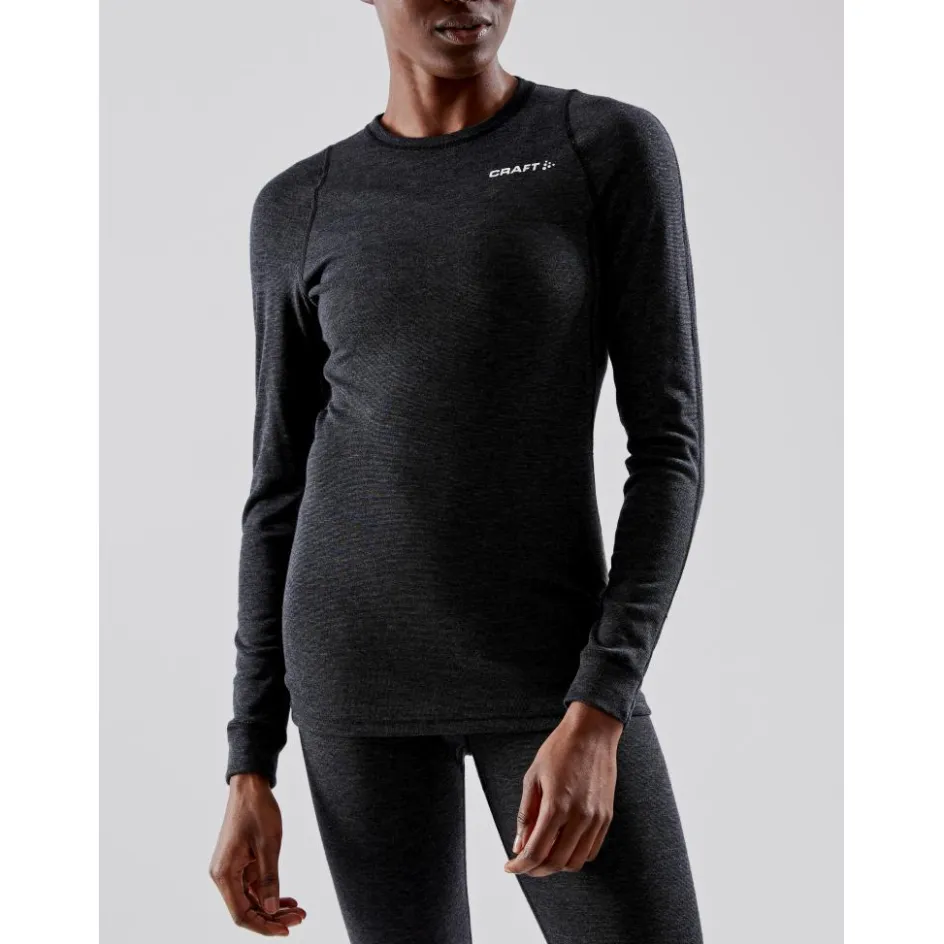 Craft Thermokleding|Wintersport*Core Wool Merino LS thermoshirt dames black
