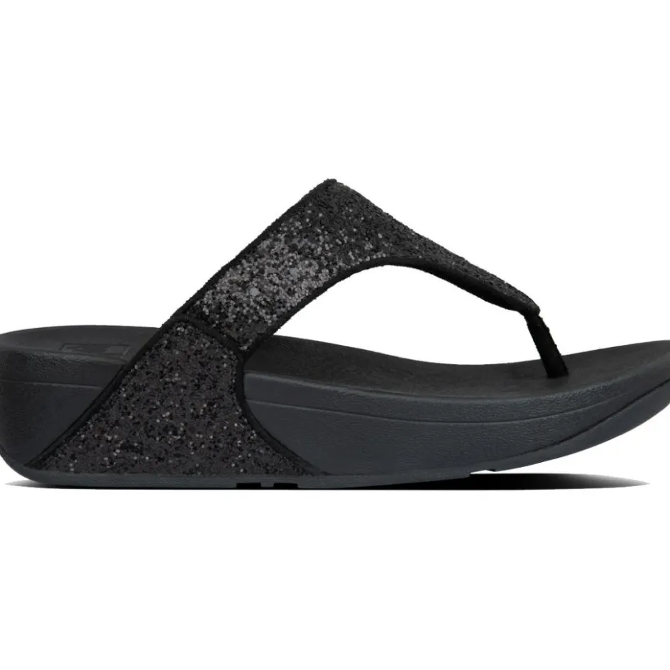 FitFlop Slippers*Lulu Glitter Toe-Thongs slippers dames black
