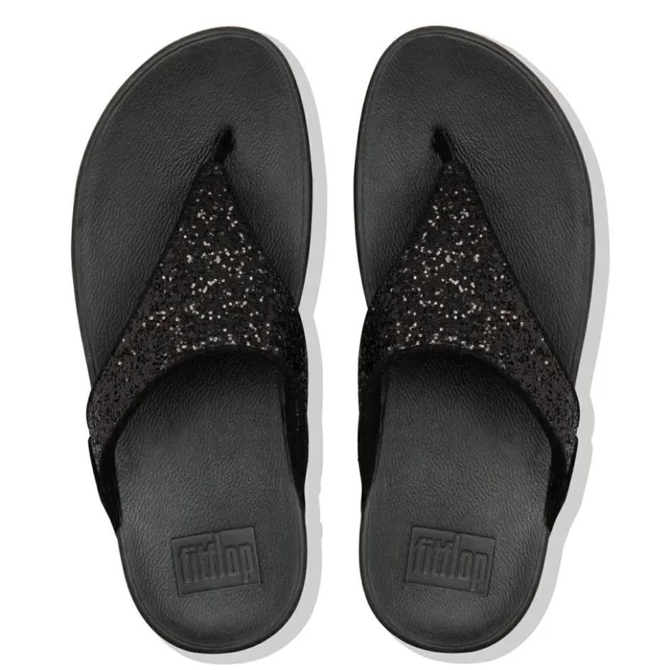 FitFlop Slippers*Lulu Glitter Toe-Thongs slippers dames black