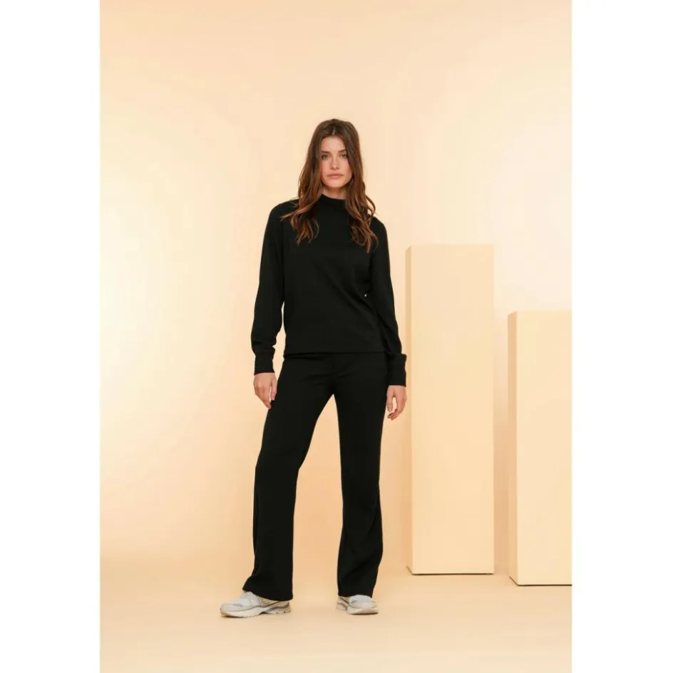 Geisha Truien & Vesten*42550-21 Solid Jacquard sweater dames black