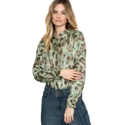 Geisha Shirts, Polo's & Blouses*blouse dames green brown