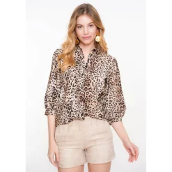 Geisha Shirts, Polo's & Blouses*blouse dames sand black