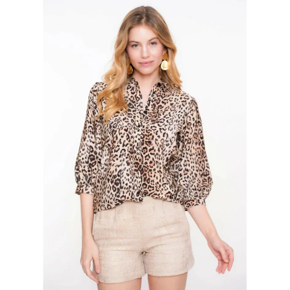 Geisha Shirts, Polo's & Blouses*blouse dames sand black