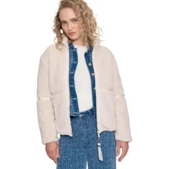 Geisha Jassen*teddy winterjas dames off-white