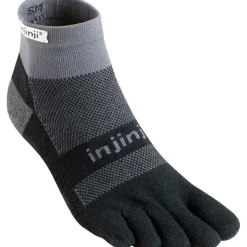 Injinji Hardloopkleding*Run Midweight Mini-Crew hardloopsokken black grey