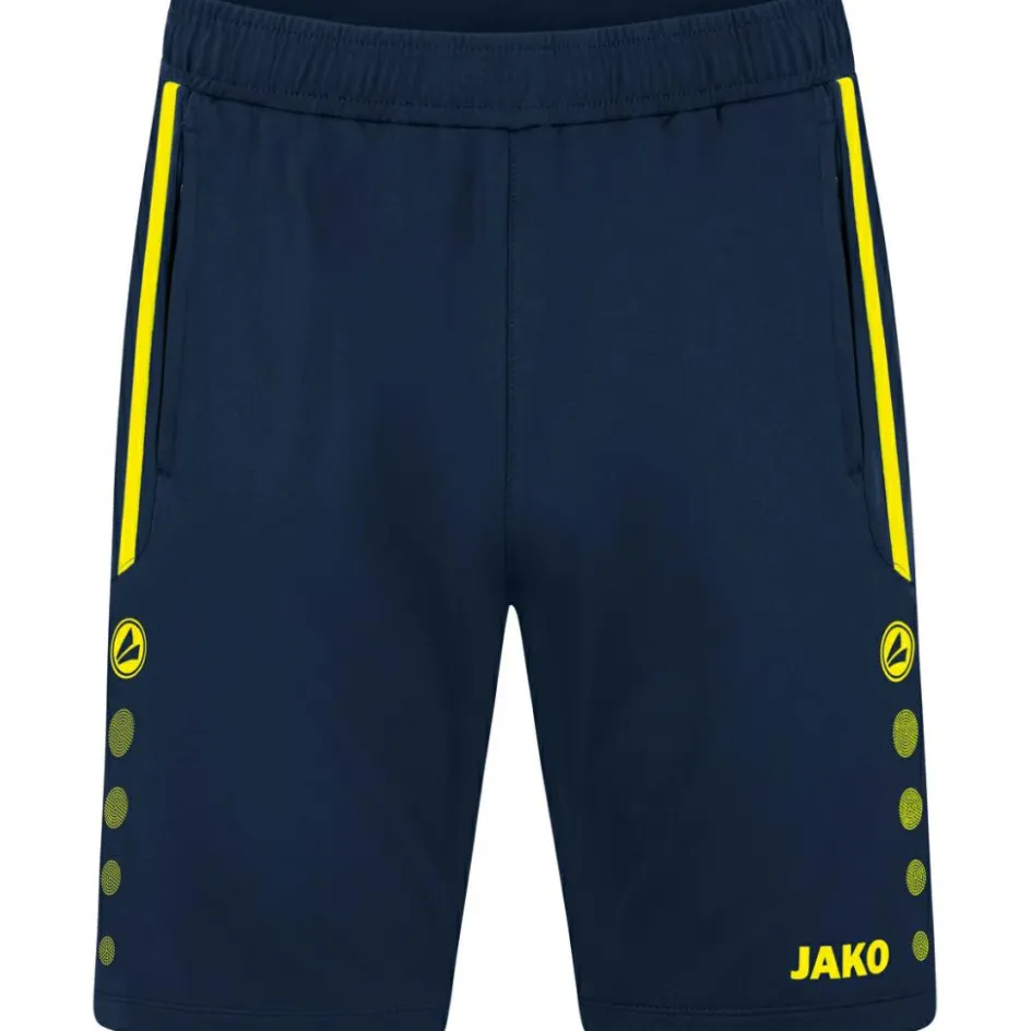 Jako Voetbalkleding*Allround voetbalbroekje marine fluogeel