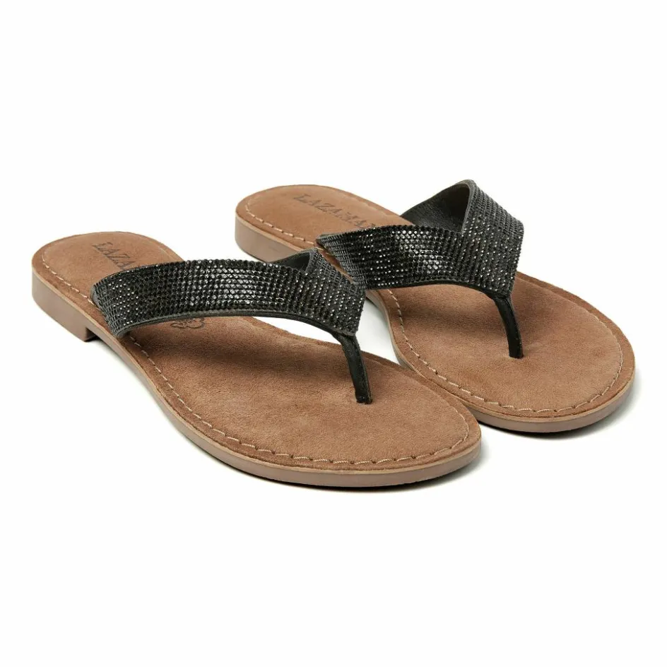 Lazamani Slippers*75.803 slippers dames diamond sheet black
