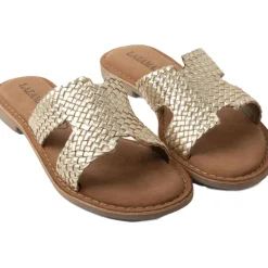 Lazamani Slippers*Flor slippers dames gold
