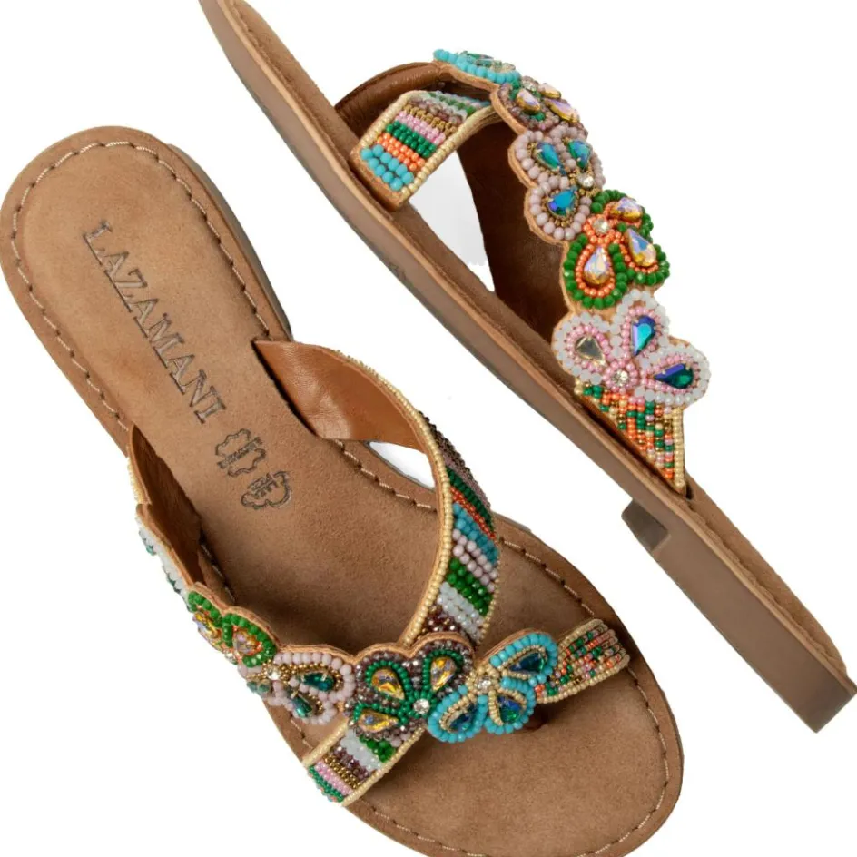 Lazamani Slippers*Perla slippers dames beas flower