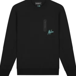 Malelions Truien & Vesten*Sport Counter sweater heren black turquoise