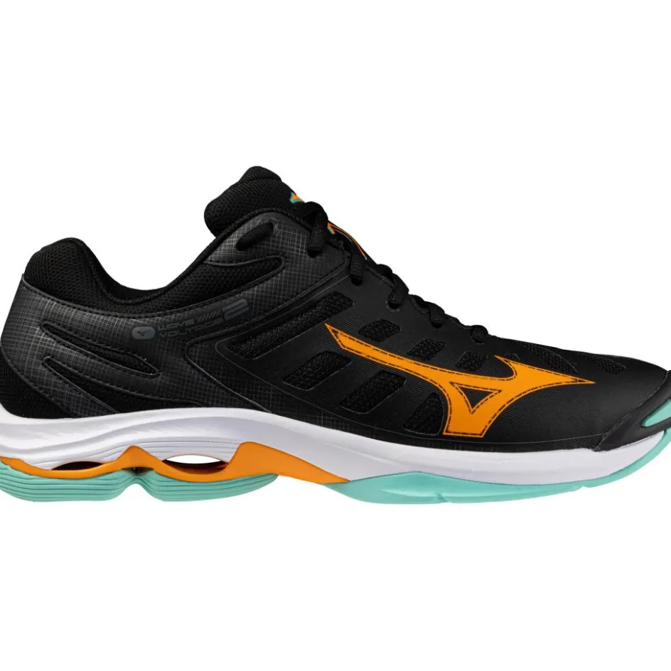 Mizuno Indoorschoenen*Wave Voltage 2 indoorschoenen heren black tangelo icegreen