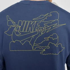 Nike Truien & Vesten*Club FT Crew Bolt sweater heren midnight navy  lightening