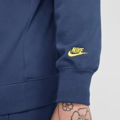 Nike Truien & Vesten*Club FT Crew Bolt sweater heren midnight navy  lightening