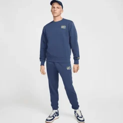 Nike Truien & Vesten*Club FT Crew Bolt sweater heren midnight navy  lightening