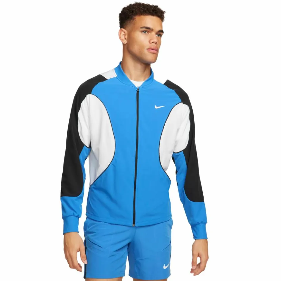Nike Tenniskleding*Court Advantage trainingsjack heren light photo blue