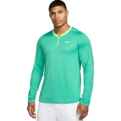 Nike Tenniskleding*Court Dri-FIT Advantage tennisshirt heren washed teal lime blast white