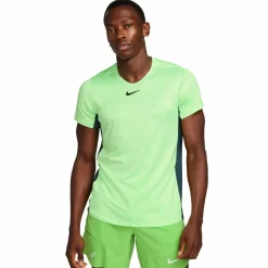 Nike Tenniskleding*Court Dri-FIT Advantage tennisshirt heren lime blast deep jungle black