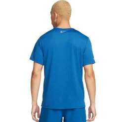 Nike Hardloopkleding*Miler Flash Dri-FIT UV hardloopshirt heren court  blue reflective silver