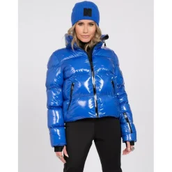 NIKKIE Ski Jassen|Wintersport*Gstaad Laquer winterjas dames dazzling blue
