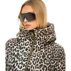 NIKKIE Ski Jassen|Wintersport*Newport Leopard winterjas dames hummus