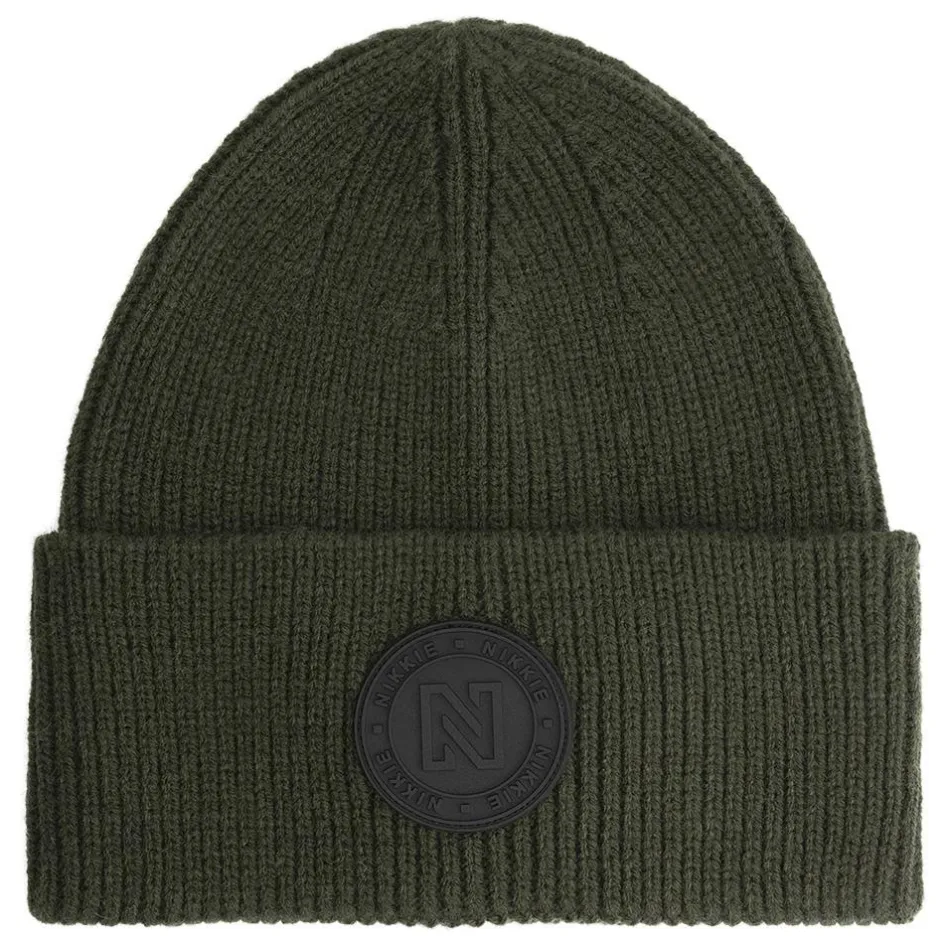 NIKKIE Mutsen|Wintersport*Round Patch muts dames forest green