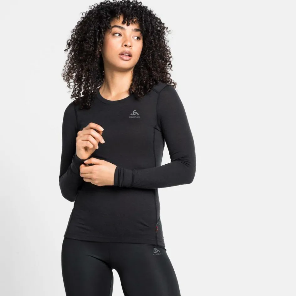 ODLO Thermokleding|Wintersport*Natural 100 Merino Warm LS thermoshirt dames black