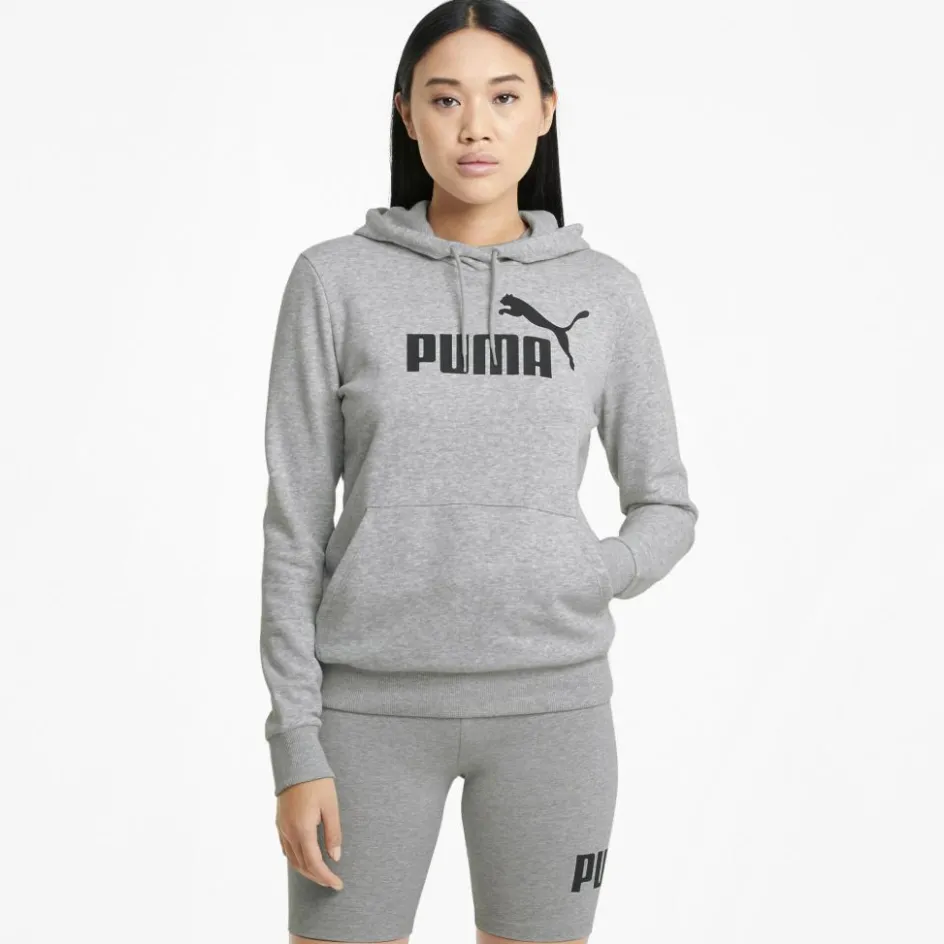 Puma Truien & Vesten*Essentials Logo hoodie dames light grey heather