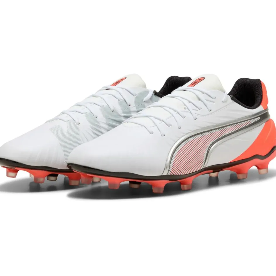 Puma Voetbalschoenen*King Match FG - AG voetbalschoenen white silver glowing red