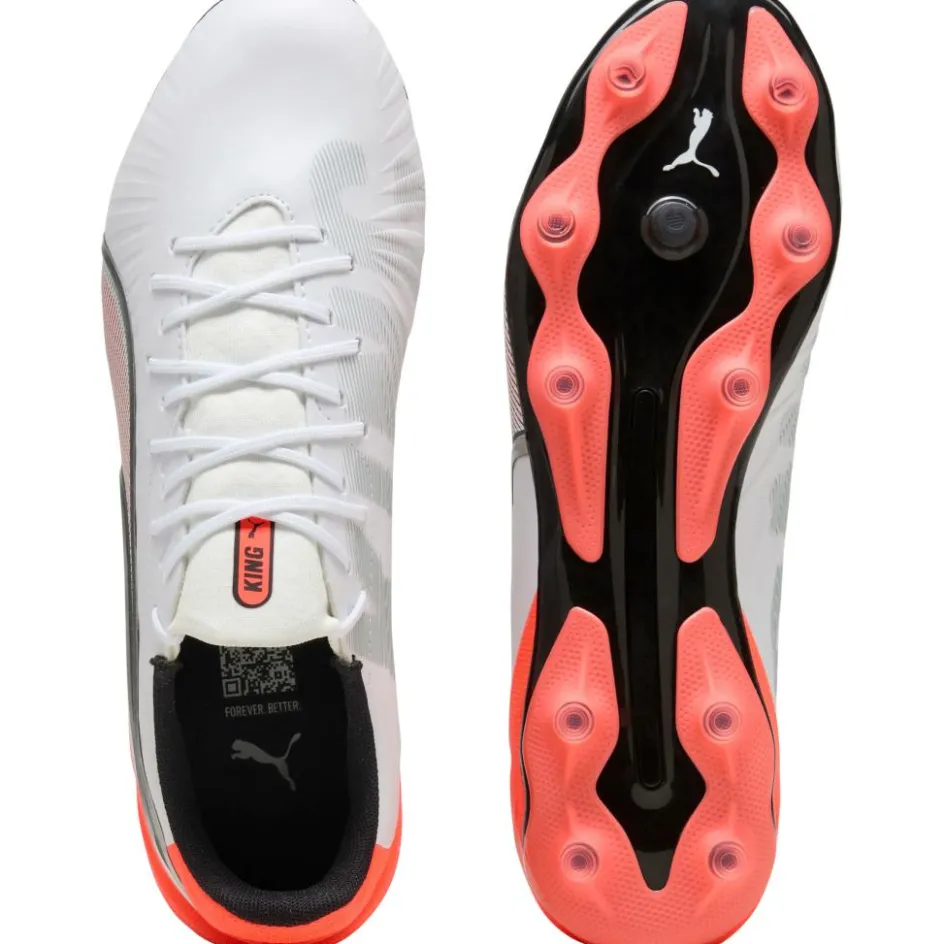 Puma Voetbalschoenen*King Match FG - AG voetbalschoenen white silver glowing red