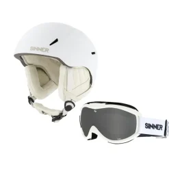 Sinner Skihelmen|Wintersport*Combi-pack CREST skihelm met Toxic skibril white