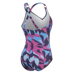 Speedo Badpakken*Shaping Printed V Neck badpak dames blue berry