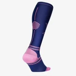 STOX Energy Socks Hardloopkleding* Sports hardloop compressiesokken dames dark blue pink