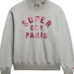 Superdry Truien & Vesten*Embellished Varsity sweater dames grey marble