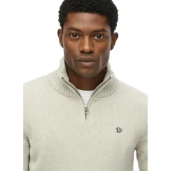 Superdry Truien & Vesten*Henley sweater heren grey marl